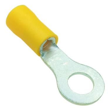 Imagem de Kit 100 Peças Terminal Olhal Anel Argola Pré Isolado Cabos 4,0mm à 6,0