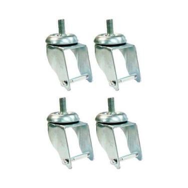 Imagem de Kit 4 un suporte garfo giratório rosca 3 pol p/ rodízio - AJAX