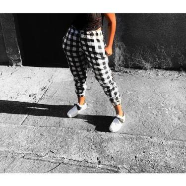 Imagem de Calça xadrez calça feminina - maymow, G, Preto