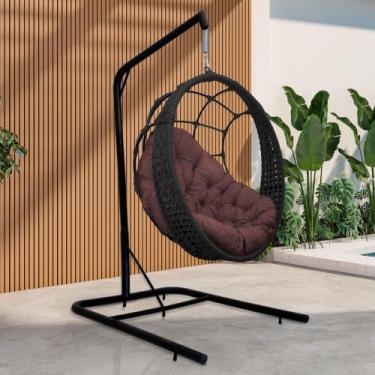 Imagem de Cadeira Balanço Ninho Suspenso em Corda Náutica Luxo com Suporte - Ace