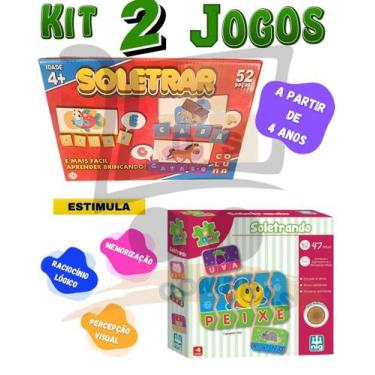 Imagem de Kit 2 Jogo Educativo Infantil Soletrando E Soletrar Alfabetização Peda