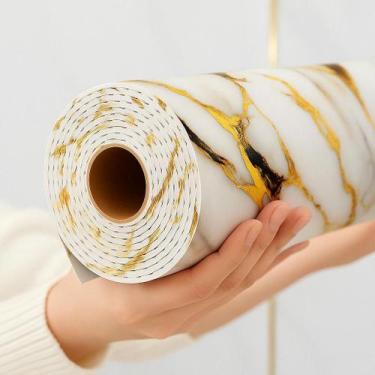 Imagem de Placa Rolo Adesiva Mármore 3d Auto Colante Parede 200x60cm - Triboshop