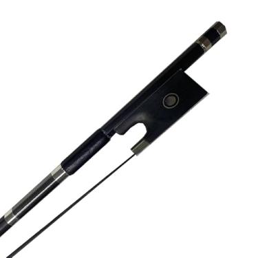Imagem de yinfeel Arco de violino de fibra de carbono preto 4/4 para adultos 74,5 cm para estudantes avançados, olhos parisienses, sapo de ébano (preto)