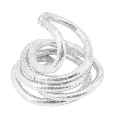 Imagem de Lukiisoo Colar dobrável, pulseira de cobra dobrável para mulheres, gargantilha punk ajustável, versátil, flexível, multiuso, corrente para presente de Halloween, prata, Zinco, Sem Pedra Preciosa