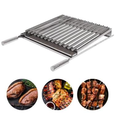 Imagem de Grelha Argentina Parrilha Inox 50x40 Cabo De Alumínio Metalmig