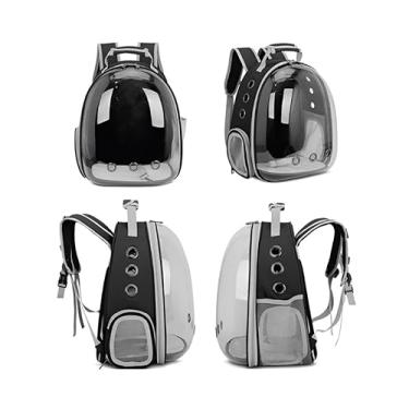 Imagem de Mochila de Transporte Para Gatos e Cães Bolsa Portátil Para Animais Pet Visão Panorâmica Com Ventilação Ideal Para Viagem (Azul Escuro) (Preto)