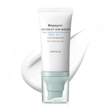 Imagem de mopayzer Protetor Solar Centella Fps 50, Hyalu Cica Para O Rosto, Resistente À Água E Com Forte Proteção Uv, Sem Efeito Branco, Facial Madagascar Óleo, Sérum Fit (Azul 1)