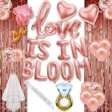 Imagem de TOLONAG O Amor Está Em Flor Decorações Para Chá De Panela Balões Faixa Flores Festa Noivado Despedida Solteira Casamento Revelação Sexo Bebê Decoração