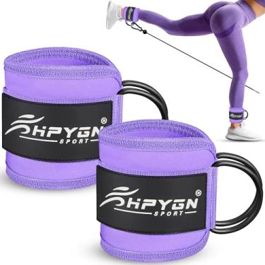 Imagem de HPYGN Tiras De Tornozelo Para Aparelhos Cabo, Tamanho Único Com Acolchoamento Premium, Fixação Aparelhos, Equipamentos Ginástica, Extensões Perna, Abdutores Quadril, Conjuntos Academia Mulheres