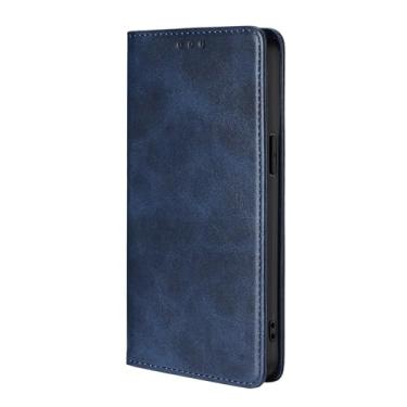 Imagem de LYJSMGZ Capa de couro para iPhone 16E, capa de telefone carteira masculina e feminina, compartimentos para cartões, fecho magnético, capa flip em pé, proteção contra quedas, azul, 16E