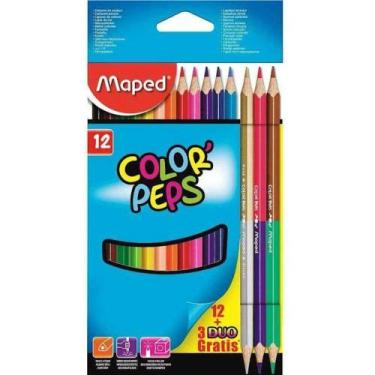 Imagem de Lapis De Cor 12 Cores Mais 3 Lapis Duo Color Peps Star Maped