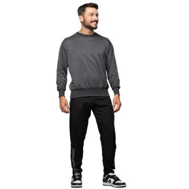 Imagem de Casaco Moletom Careca Básico Manga Longa Masculino Chumbo-Masculino