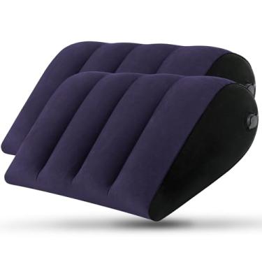 Imagem de JCDOBEST Travesseiro inflável portátil com 2 unidades, posicionador corporal para suporte de sono, travesseiro grande de viagem ajustável de 50,8 cm - Travesseiro leve para cama/suporte de perna