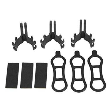 Imagem de Bicicleta Bicicleta Luz Tocha Lanterna Titular Clipe Mount Bracket Para Câmera Durável Plástico Silicone Guiador Acessório Preto 4x3.8x1.8cm 3 Pacote