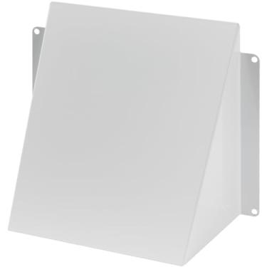Imagem de Tampa de ventilação de aço galvanizado branco de 15 cm x 15 cm - Defletor de chuva de escapamento/entrada de duto - Proteção à prova de intempéries para sistemas de ventilação aberta - Exaustor de