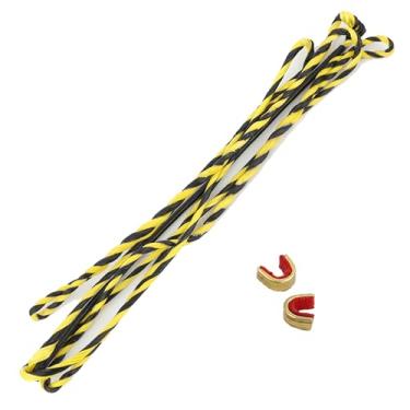 Imagem de HNZMDY 111.8 cm-177.8 cm Flemish Twist Bow String Replacement 12/14/16 fios arco recurvo tradicional arco longo corda com 2 peças Nock