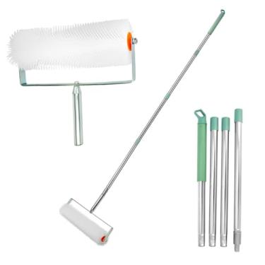 Imagem de Rolo composto de peneiramento pontiagudo, 50,8 cm x 2,5 cm remove bolhas, superfície lisa da betonilha com haste de extensão de 5,48 pés para pisos autonivelantes de concreto e epóxi
