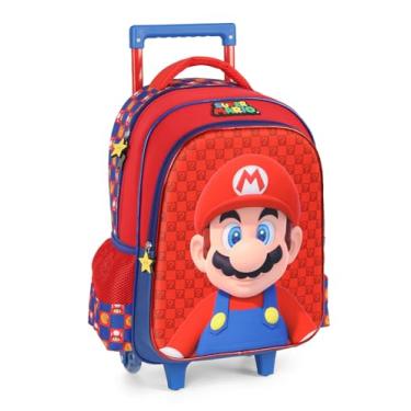 Imagem de Mochila de Carrinho Super Mario Luxcel - Azul e Vermelho