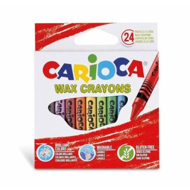 Imagem de Giz De Cera Carioca Wax, 08mm, Caixa com 24 cores