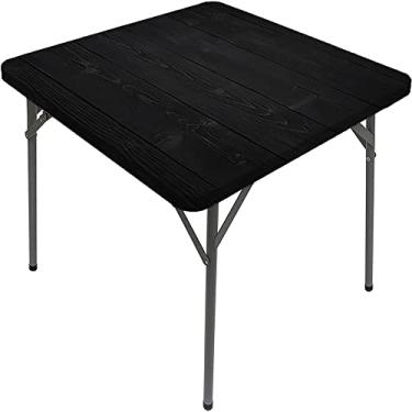 Imagem de CESGFC Toalha de mesa de madeira, estampa de textura de prancha de madeira, borda elástica, capa de mesa de jantar interna/externa, adequada para mesa quadrada de 71 cm x 71 cm