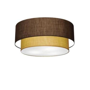 Imagem de Plafon Duplo Cilíndrico Vivare Md-3062 Cúpula em Tecido 45x40cm - Bivo