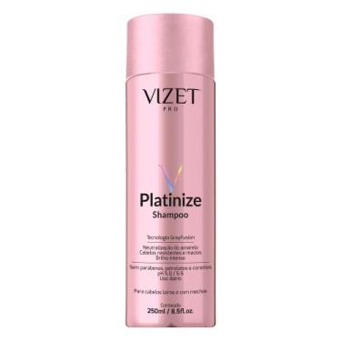 Imagem de Shampoo Matizador Cabelos Loiros e Grisalhos Platinize Vizet 250ml