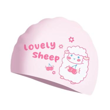Imagem de simhoa Touca de natação de silicone à prova d'água antiderrapante flexível para cabelos longos chapéu de natação infantil chapéu de banho para esportes