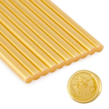 Imagem de Gartful Bastões de cera de vedação, bastões de cola quente para selo, convites de casamento, cartão de festa, correios, projetos de artesanato, embrulho de presente, envelopes, pacote com 60, amarelo