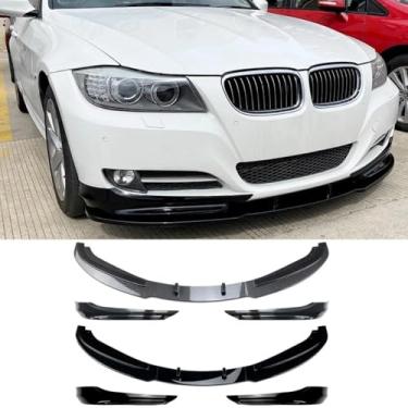 Imagem de Lábio de spoiler dianteiro compatível com 3 séries E90 E91 LCI 320i 2009-2012 Kit de carroceria divisor frontal acessórios para carro (borda frontal de aparência de fibra de carbono)