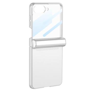 Imagem de LTLMYDAM Capa elegante para Samsung Galaxy Z Flip 7, capa protetora de tela com dobradiça de sucção magnética ultrafina PC minimalista, branca, flip 7