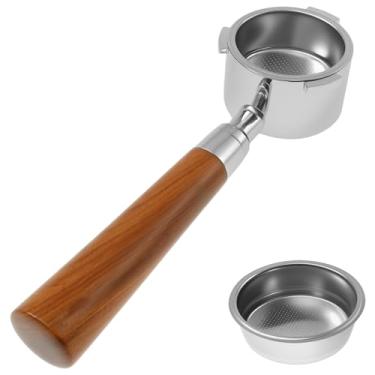 Imagem de Filtro portátil de café sem fundo, filtro de copo removível de 51 mm, acessório para máquina de café de 3 orelhas com alça, para viagem de escritório em casa, suporte de filtro de aço inoxidável