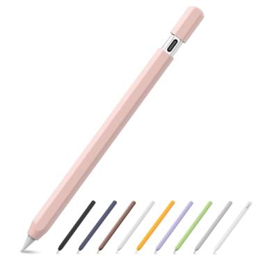 Imagem de SSS·GRGB Estojo de silicone ultrafino para Apple Pencil (USB-C) 2023, acessórios para Apple Pencil, toque duplo, capa para lápis de silicone (rosa claro, 1 pacote)