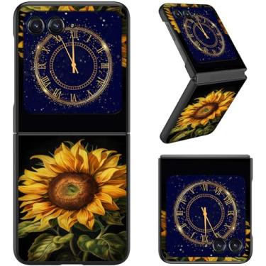 Imagem de RAUEDWDJS Capa para Motorola Razr 2025/2024, capa fina rígida de policarbonato capa flip de corpo inteiro resistente à prova de choque para Moto Razr 60/Razr 50, girassol