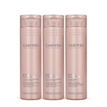 Imagem de Kit Cadiveu Repair Solution Shampoo Sem Sulfato e Condicionador (3 produtos)