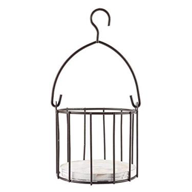 Imagem de Zerodis Plantas Penduradas Cestas, Norte da Europa Base de Madeira Ferro Pendurado Plantas de Vaso de Flores Suspenso Cesto de Flor Plantador Pendurado para Plantador de Casa de Jardim