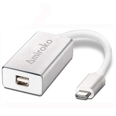Imagem de Amiroko USB-C para Mini DisplayPort Adapter, USB 3.1 Tipo C (Thunderbolt 3) para Mini DP Adapter 4K Compatível com MacBook Pro, Lenovo T470, para monitor de cinema LED/monitor Dell, etc., Silver +