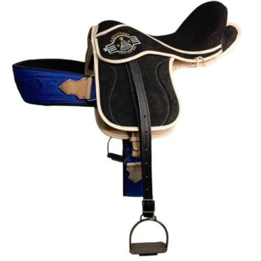 Imagem de Sela cavalo Cavalgada Selim Em Couro Preta jarrão loro - selaria shopp