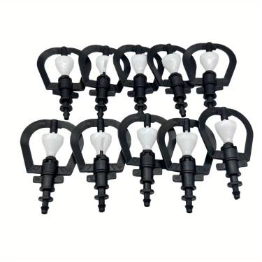 Imagem de Pacote com 10 bicos de pulverização de refração de cabeça de irrigação para pendurar, material ABS, irrigação de jardim, microfluxo gotejador para sistema de irrigação por gotejamento e economia de