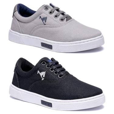Imagem de Kit dois Tênis Sapatenis Masculino Infantil Casual Polo Joy (Preto/Cinza, BR, Criança de 9 a 12 anos, Numérico, 30)