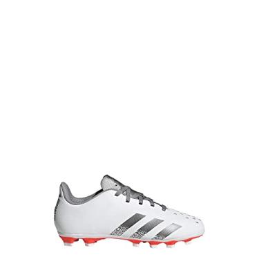 Imagem de adidas Tênis de futebol infantil unissex Predator Freak .4, Branco/Ferro Metálico/Vermelho Solar, 10.5 Little Kid