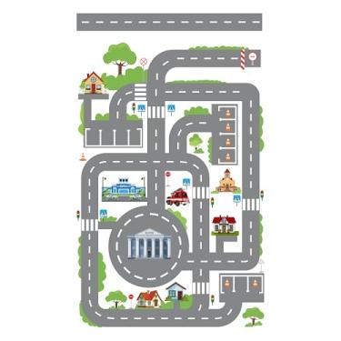 Imagem de Tapete Infantil para Incar Temático Pista Cidade Não Desbota, Cromo Sign