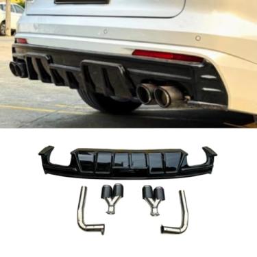 Imagem de Divisor de para-choque traseiro difusor protetor de para-choque protetor de para-choque compatível com Monjaro L 2021-2025 kit de carroceria acessórios para carro (2ª geração sem preto claro + cauda