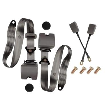 Imagem de Pacote com 2 almofadas de cinto de segurança de 3 pontos universal ajustável conjunto de voltas retráteis para kart, carrinho de golfe de clube, UTV, VR, minivan, SUV, carros, bugggies, caminhonete e