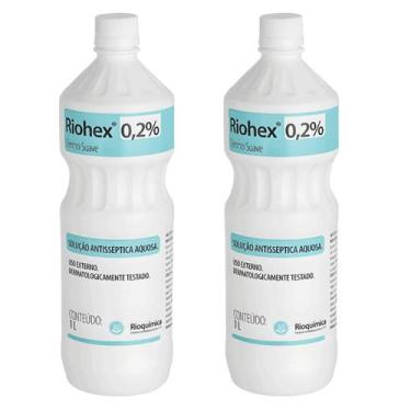Imagem de Clorexidina Aquosa 0,2 1000ml Riohex Rioquímica  Kit 2 Unidades - RIOQ