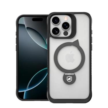 Imagem de Gshield Capa Case Capinha Raptor com Suporte Kickstand compatível com Magsafe, Laterais Antiderrapantes Bordas Elevadas e Local para Acoplar Alça de Pulso (Preta, iPhone 16 Pro Max)