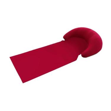 Imagem de Dynwave Esteira de praia feminina compacta, dobrável, ergonômica, com travesseiro, espreguiçadeira para banhos de ao ar livre, quintal, piscina e jardim, Vermelho