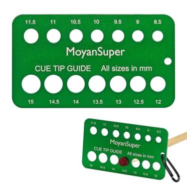 Imagem de MoyanSuper Medidor de ponta de taco de alumínio para bilhar – mede 8,5 mm a 15 mm de metal para piscina, sinuca, tacos leves e compactos (13 cm x 8,4 cm, 65 g)