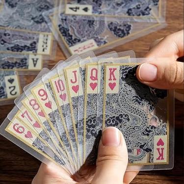 Imagem de zeamas 2 Decks of Transparent Waterproof PVC Playing Cards – Dragon & Tiger Design – Perfect for Home, Travel, and Table Games – Great Gift for Christmas, Halloween, and Thanksgiving