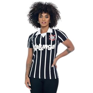 Imagem de Camisa Polo Corinthians Kalunga, Feminina, Preto, M
