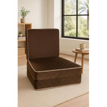 Imagem de Puff Multiuso 3 em 1 Portátil Colchonete - Puff - Sofá - Marrom - SOBR